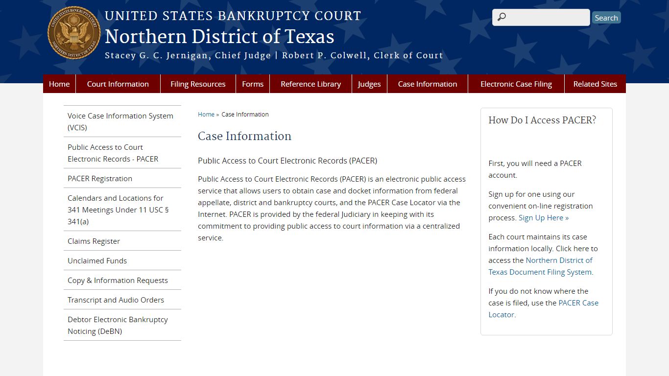 Case Information | Northern District of Texas | United States ...